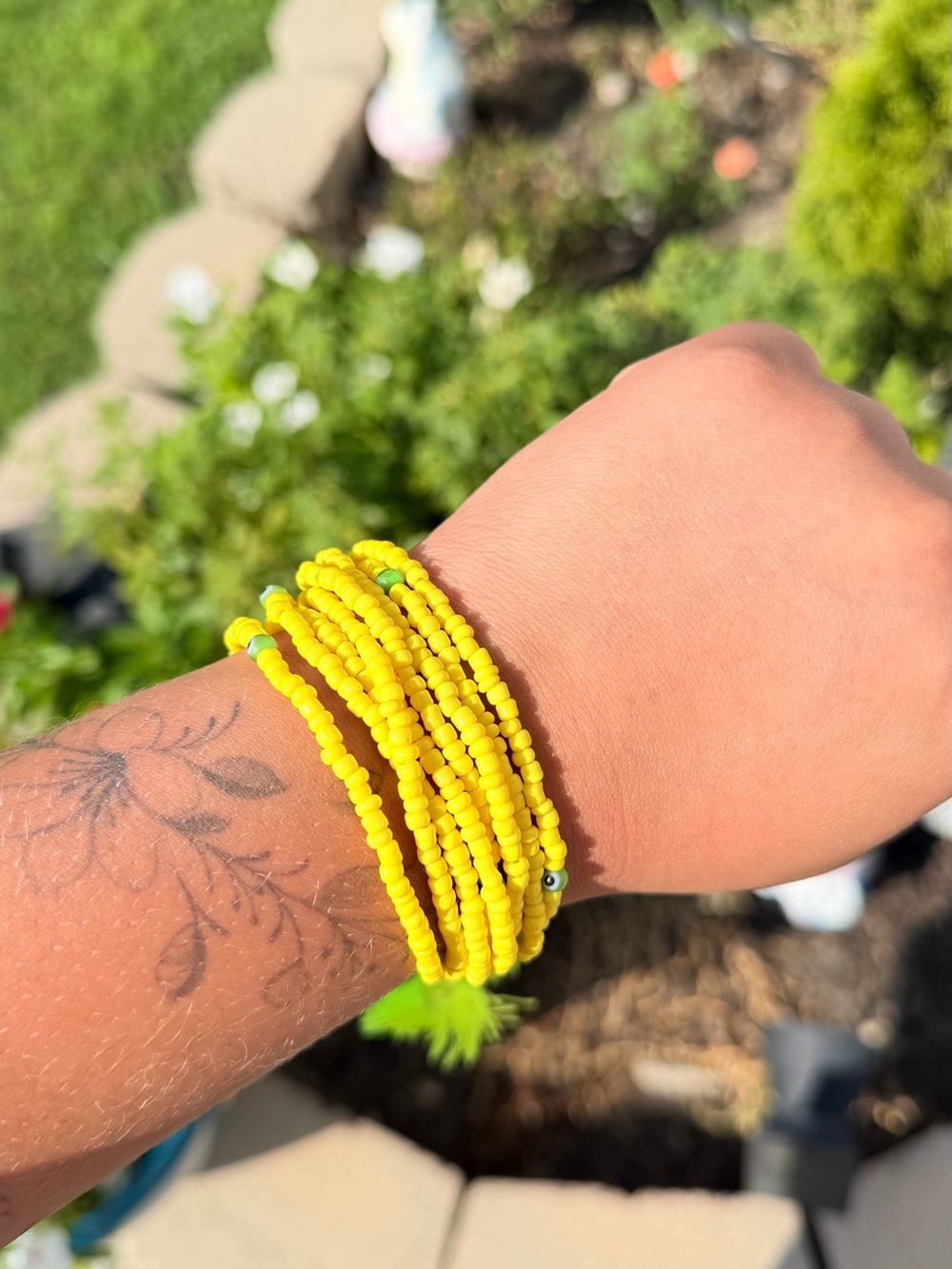 Handmade Yellow Seed Bead Wrap Bracelet – Women’s Layered Bracelet